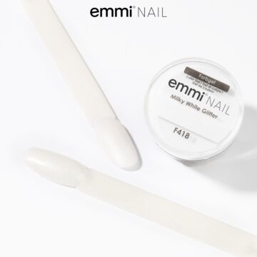 Emmi-Nail Gel de couleur Milky White Glitter 5ml -F418-