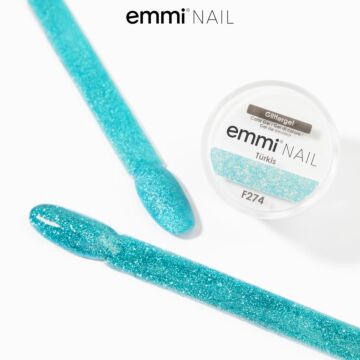 Emmi-Nail Gel pailleté turquoise 5ml -F274-