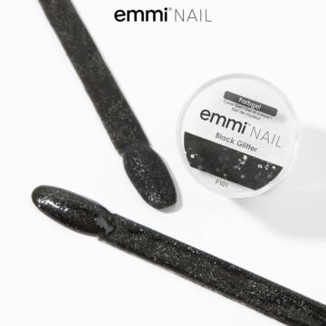 Emmi-Nail Gel de couleur Black Glitter 5ml -F101-