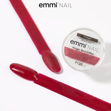 Emmi-Nail Gel de couleur Magic Red Glitter 5ml -F133-