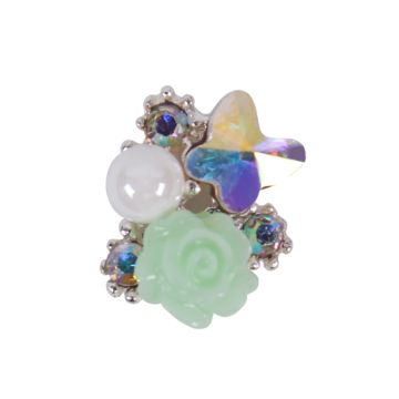 Nail Charm broche rose menthe