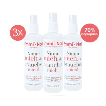 Emmi-Nail pack de 3 sprays désinfectants 250ml