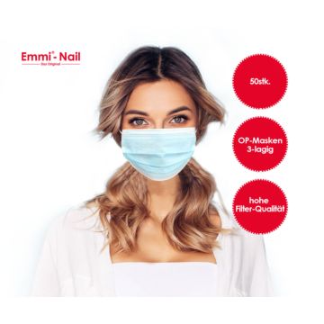 Emmi-Nail Masque buccal et nasal 3 couches bleu 50 pcs. *Studio*