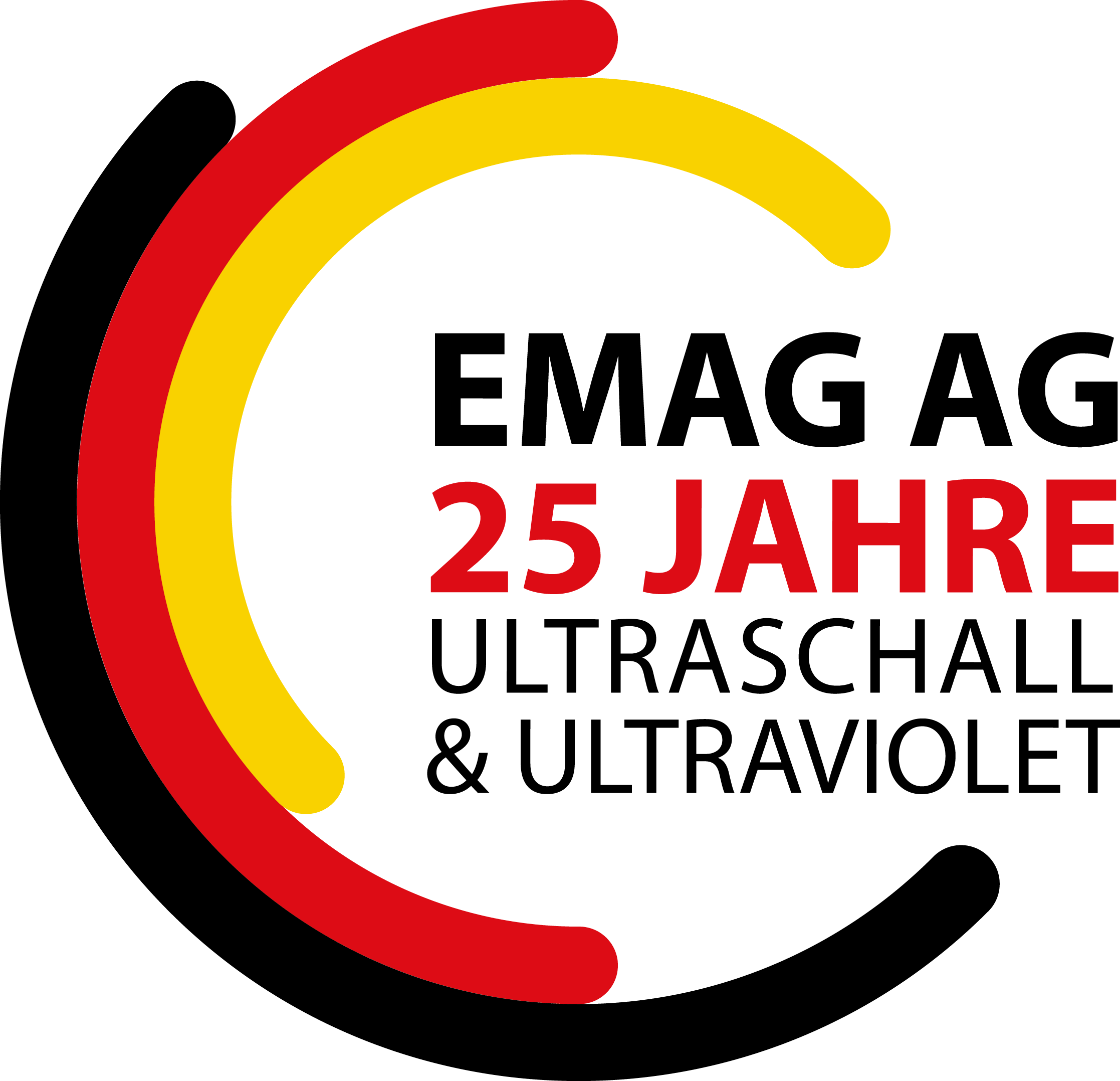EMAG AG 25 Jahre logo in schwarz rot gold